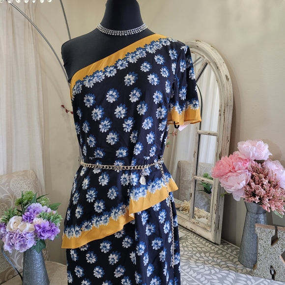 🍒NWT🍒 TED BAKER ONE SHOULDER DRESS - Picture 2 of 8